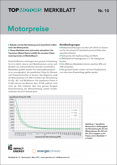 Merkblatt Nr. 10: Motorenpreise 
