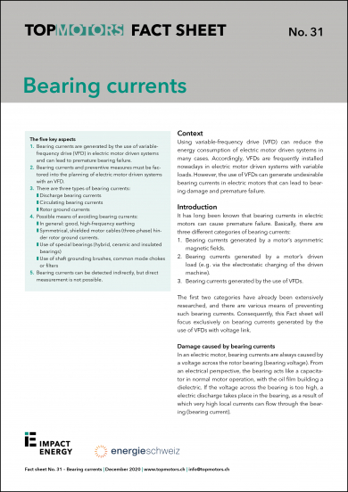 Fact Sheet No. 31: Bearing Currents